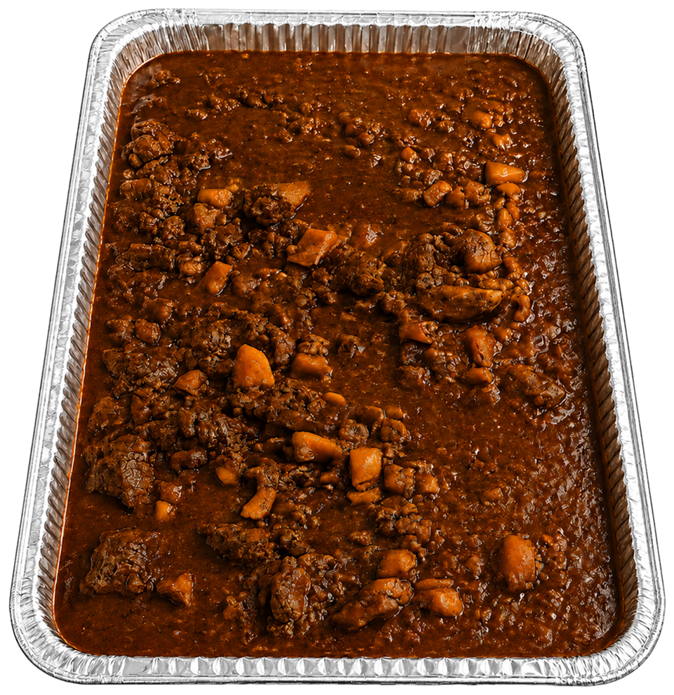 Tray of catering-style guisado
